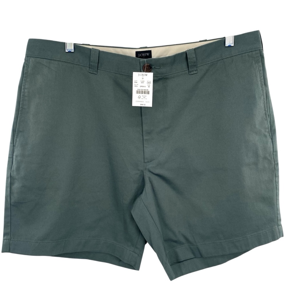J. Crew Mens 7" Stretch Green Chino Shorts New